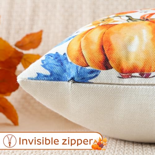Artscope Fall Pumpkin Throw Pillow Covers 12x20 Set of 2 - Blue Autumn Home Decor