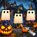 Outdoor Halloween Ghost Decorations 3-Pack with Flash Modes & Timer