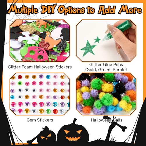Halloween Wreath Craft Kit - 36 Pieces DIY Decorations & Accessories for Spooky Holiday