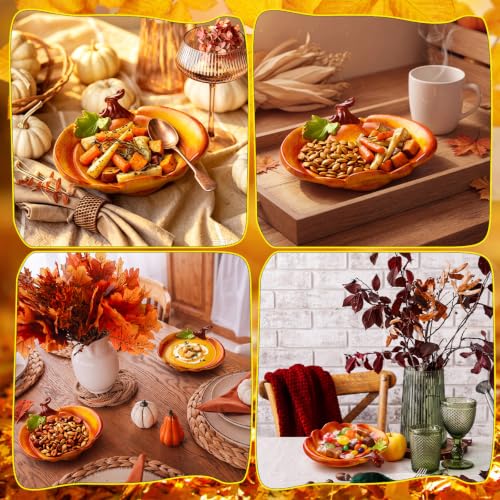 Fall Candy Dish Set - Resin Pumpkin Bowls for Halloween & Thanksgiving - Variation: Pumpkin