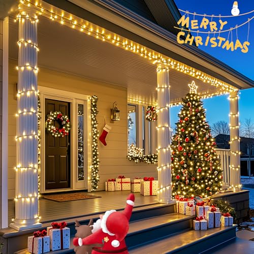 JMEXSUSS 1000 LED Christmas String Lights - Soft White, 328 Ft, Indoor & Outdoor