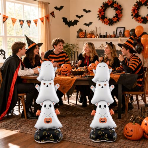 Self-Standing Ghost Halloween Balloons 2-Pack - Indoor Party Decorations
