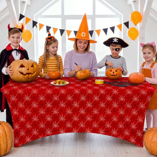 6ft Spider Web Tablecloth for Halloween Birthday Party Decorations