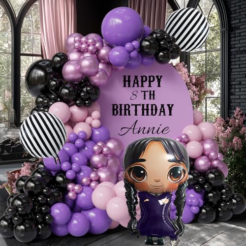 Gothic Balloon Arch Kit with Braid Foil Balloon - 148pcs Halloween Party Decorations