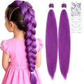 Purple Synthetic Braiding Hair Extensions for Cornrows & Cosplay - 26 Inch