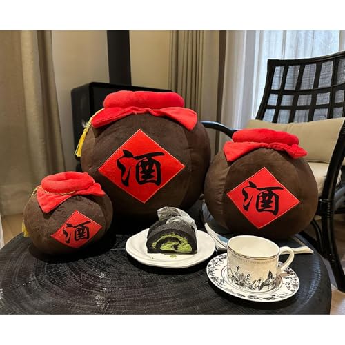 9.5 Inch Wine Jar Plush Pillow - Cute Wine Urn Shape Sofa & Home Decor