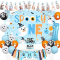 Halloween 1st Birthday Party Decorations Boy Set with Banner Balloons Backdrop & Cake Topper