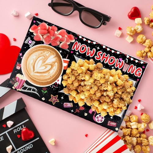 Valentine’s Day Movie Night Snack Trays & Decorations - Heart Love Party Favors - Movie Night Valentine