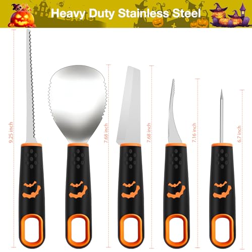 Pumpkin Carving Tools with Stencils 5PCS Halloween Pumpkin Carving Kit - Black / 15