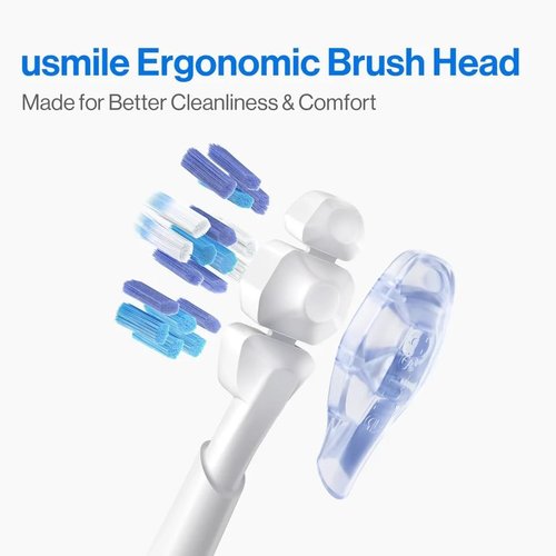 usmile Replacement Toothbrush Heads - Ergonomic 2.0 Design with Silicone Cushion | Gentle on Gums, 2 Pack