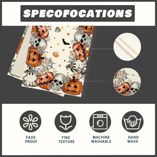 Halloween Skeleton Ghost Table Runner 13x72 Inch for Festive Home Dining Decor - XCHI