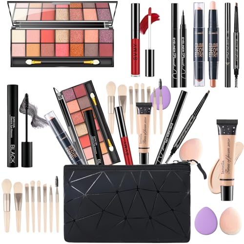 Travel Makeup Set for Women - 14-Color Eyeshadow Palette & Full Face Kit - Variation 02