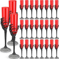 24 Pack Halloween Skeleton Hand Goblet Cups - Black & Red, 4.6 oz