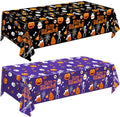 Halloween Disposable Plastic Tablecloths - 2 Pack, 54x108 Inches, Spooky Design