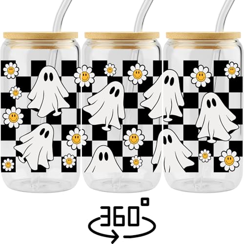 Halloween Ghost Cup Spooky Mug 16 oz Tumbler Glass - Variation: Spooky