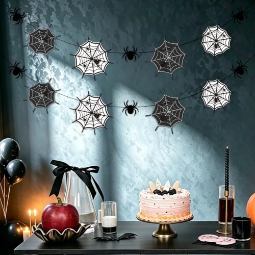 Black Spider Web Garland Halloween Banner - Halloween Decorations - Variation of THIS listing