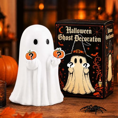 Lihome White Middle Finger Ghost Figurine Halloween Indoor Decor - Funny Home Accent