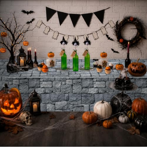 3 Pcs Stone Wall Plastic Tablecloths - Medieval Castle Party Decorations 54x108 Inches