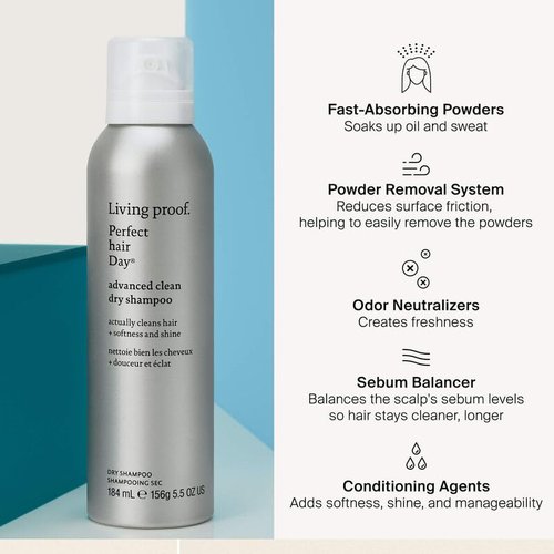 Living Proof Perfect Hair Day Dry Shampoo - Advanced Clean Formula | 5.5 oz 2-Pack + Travel Size Spray