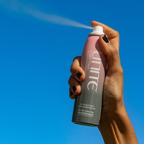 UNITE Hair – U:DRY Fresh – Waterless Dry Conditioner Spray to Restore Moisture, Soften & Smooth Between Washes – UV & Thermal Protection – 3.2 Oz