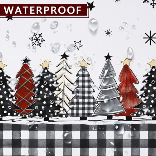 Roszwtit Christmas Tree Oval Tablecloth 60x120 Inches - Holiday Home Decor - Variation 03