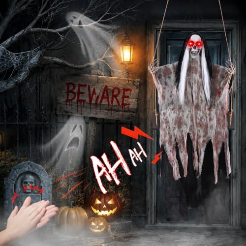 75 Inch Hanging Grim Reaper Skeleton Ghost Halloween Decor - Variation M