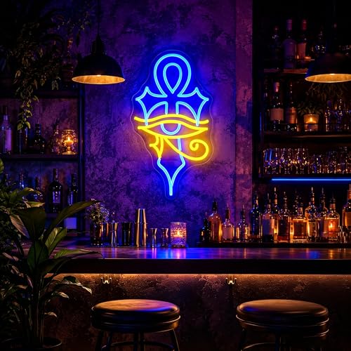 Cross Evil Eye Neon Sign LED Wall Decor Lights - Wall Art & Party Lighting - Variation: Cross Eye