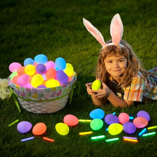 Easter Egg & Glow Stick Set - 200pcs Eggs + 300pcs Glow Sticks, Party Favors & Hunt Supplies - Variation of THIS listing