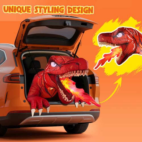 T-Rex Halloween Trunk or Treat Car Decorations Kit - Inflatable, LED Lights, Universal Fit