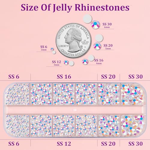 White AB Flatback Rhinestones for Crafting with Jewelry Glue - Small Pack + 3B7000 Adhesive