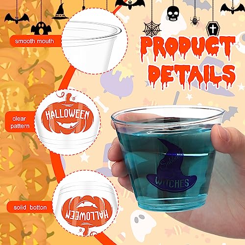 9 oz Halloween Disposable Cups - Vivid Witch and Pumpkin Design, 80 Pack - Cute Style