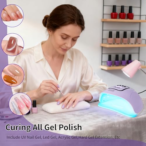 UV LED Nail Lamp for Gel Polish - Automatic Sensor & 4 Timer Settings - Purple