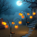 2 Pack Solar Halloween Pumpkin Lights Outdoor Decorations - 3D Swaying Design
