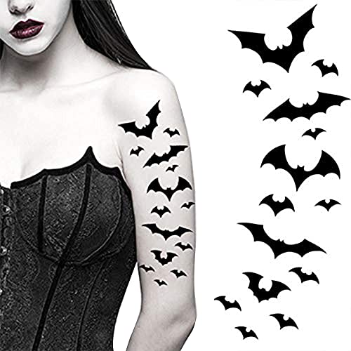 Halloween Vampire Bat Temporary Tattoos - Waterproof Body Stickers for Kids & Adults