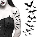 Halloween Vampire Bat Temporary Tattoos - Waterproof Body Stickers for Kids & Adults