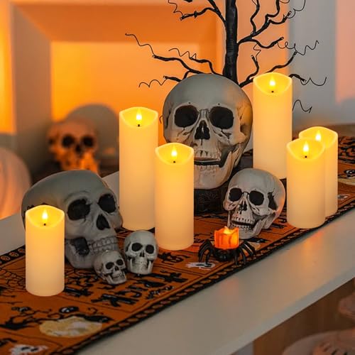 24 Pack Ivory Flickering Flameless Candles - Battery-Operated LED Decor Set - Size 2.2 xH 5,6,7 Inches - Perfect for Holidays & Events