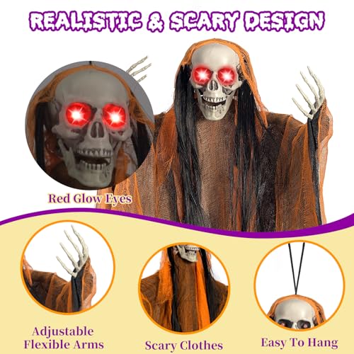 Lighted Skeleton Ghost Halloween Decorations Set - Indoor Outdoor Spooky Decor
