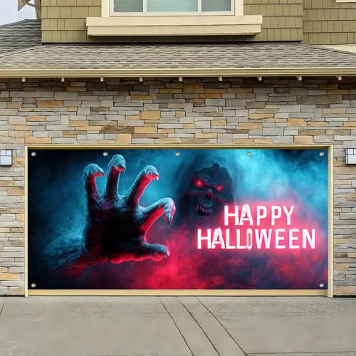HOMETITUTE Halloween Garage Door Cover Banner 13x6ft - Garage Banner#7