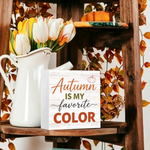 Funny Fall Halloween Sign Wooden Tabletop Decor - Color Variation
