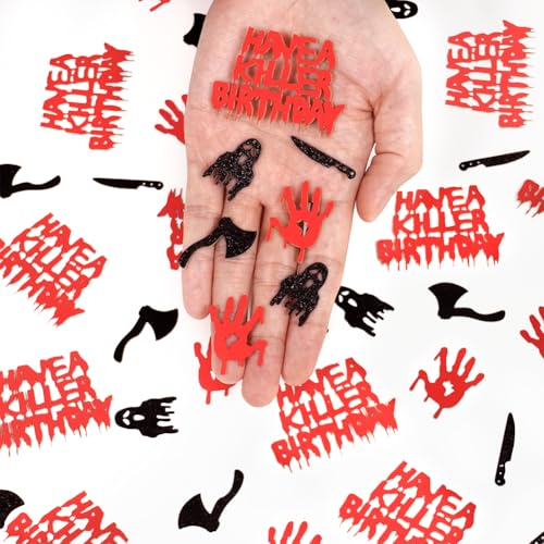 Halloween Birthday Confetti Set - Ghost, Bloody Handprint, Knife, Axe Decor
