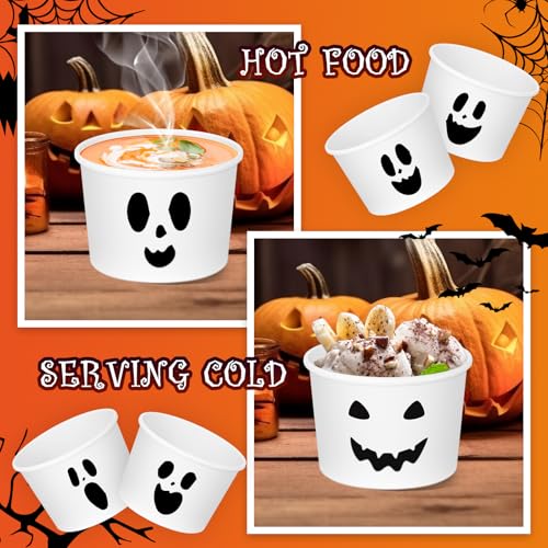 White Ghost Snack Cups 9oz Halloween Party Disposable Bowls - 180 Count