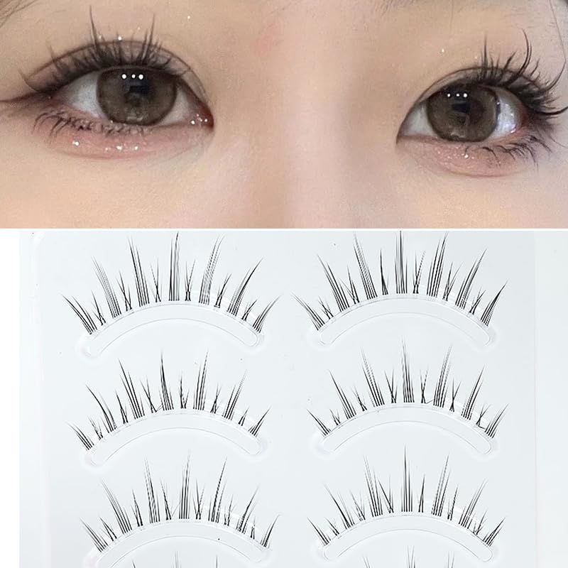 False Eyelashes Natural Look 6-12mm Strip Cross Lashes for Daily & Wedding - DV Variation