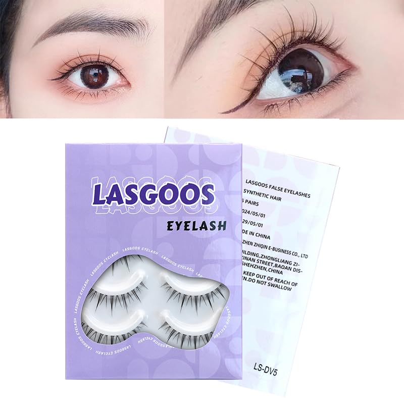 False Eyelashes Natural Look 6-12mm Strip Cross Lashes for Daily & Wedding - DV Variation