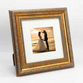 8x8 Photo Frame with Black Velvet Back Panel - Antique Gold Mat 5x5 Variation