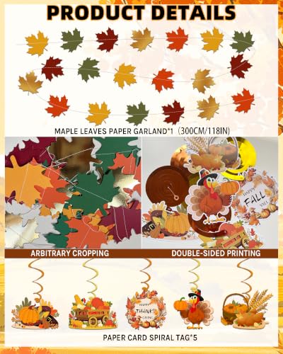 Fall Party Decorations Kit - All-in-One Thanksgiving & Autumn Celebration Set