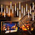 Halloween Floating Candles with Wand Set - 20 Flickering LED Hanging Candles