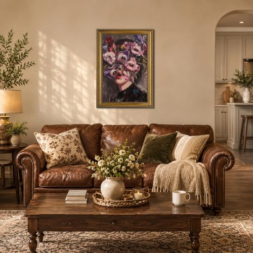 Dark Gothic Surreal Floral Eye Canvas Wall Art - 16x24 Inch Variation 2