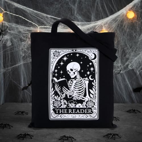 Black Gothic Tote Bag for Women Halloween Trick or Treating