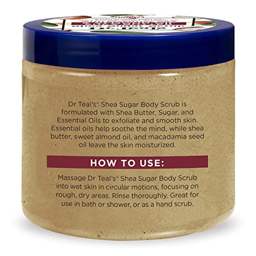 Dr Teal's Shea Sugar Scrub Trial Pack, Rose, Shea Butter, Citrus 19 oz (Pack of 3)