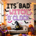 Halloween Witch Balloon Banner and Decor Set - Bad Witch O'clock Theme
